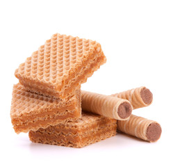 Fototapeta na wymiar Wafers or honeycomb waffles