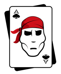 Pirate and playing cards
