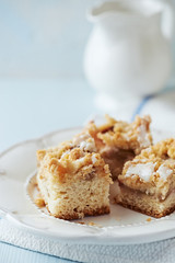 Homemade cake with rhubarb