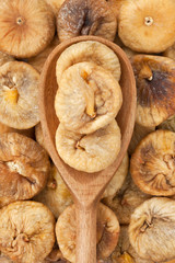 Wooden spoon with dried figs