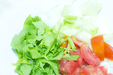 the mixed vegetables on plate