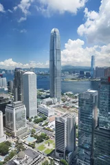 Foto op Aluminium Aerial view of Hong Kong city © leeyiutung