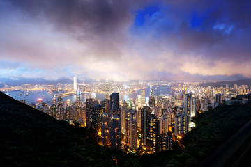 Obraz premium Hong Kong island from Victoria's Peak
