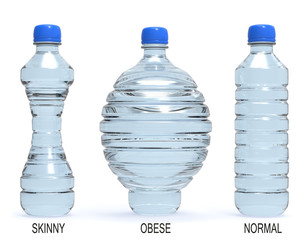 Bottles, normal, obese and skinny