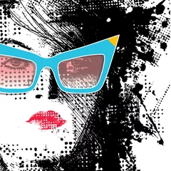 Wall murals Woman face Women in sunglasses