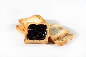 group biscuits with jam