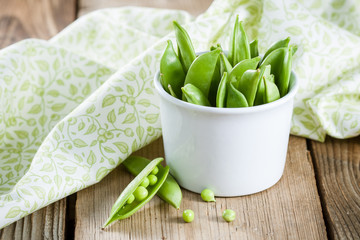 Green peas in a pods