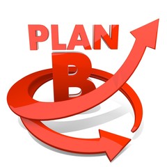 Illustration of a best plan b sign  with sucess arrow