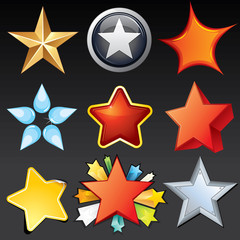 Obraz premium Star Shaped Icons, Buttons, Logos, Design Elements