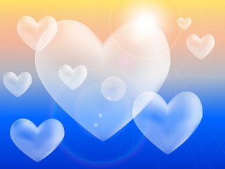 Heart Clouds Vector Illustration