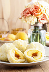 Apricots in pastry (Marillenknodel), traditional austrain dish
