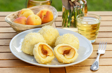 Apricots in pastry (Marillenknodel), traditional austrain dish