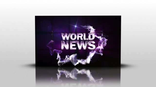 World News Blue Text in Cubes, with Green Screen, Loop - HD1080