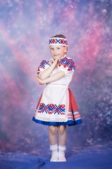 Fototapeta premium little girl in national russian costume