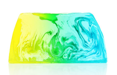 Fototapeta premium Piece of handmade soap, isolated on white