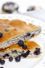 Piece of blueberry pie. Selective focus