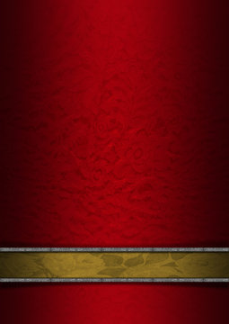 Luxury Floral Red Gold Silver Background