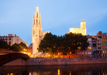 view of of Girona in evening time