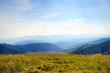 Sunny day in mountain landscape