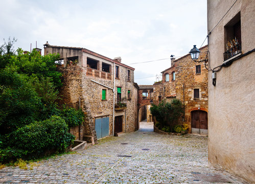 picturesque view of  Catalan village. Pubol