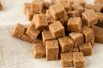 refined cane sugar cubes on a tissue