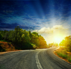 The road in the mountains