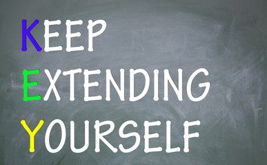Obraz premium keep extending yourself symbol