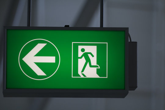 Exit sign at a aiport
