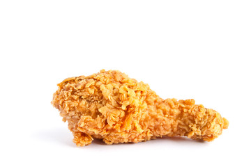 Golden brown fried chicken drumsticks