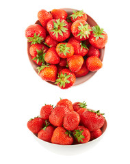 Bowl full of ripe strawberries isolated