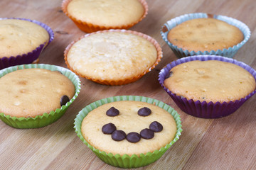 Muffins on a table