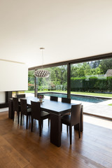 Modern villa, interior, beautiful dining room