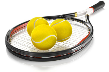 Tennis Racket with Tennis Balls - 54381470