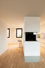 interior new house, room with fireplace