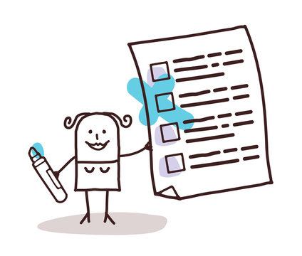 woman & checking list