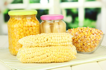 Fresh, canned and dried corn