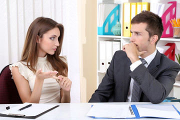 Business colleagues working together in office