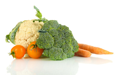 Fresh vegetables isolated on white