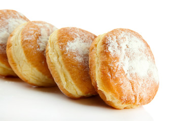 Tasty donuts, isolated on white