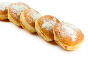 Tasty donuts, isolated on white