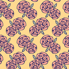 Fototapeta na wymiar Seamless of rose flower background pattern , Vector illustration