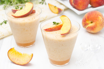 peach souffle in glasses