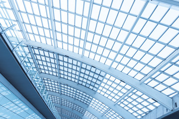 Modern building interior, luxurious lobby.