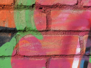 Painted brick wall