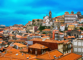 Fototapeta na wymiar Landscape of famous old town in Porto, Portugal
