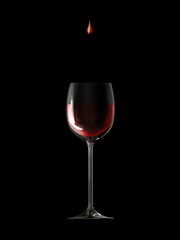 Edler Tropfen Rotwein mit Glas
