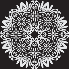Obraz premium Beautiful lace pattern. The circular background.