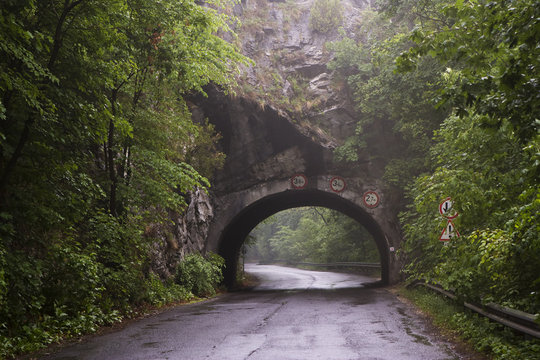 Tunnel in the mountain near Lillafured, Miskolc, Hungary