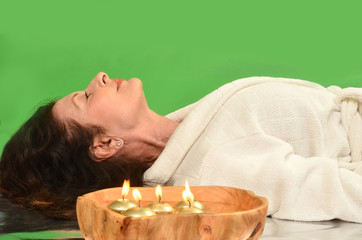Obraz na płótnie Canvas Woman Relaxing At the Spa