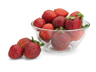 Strawberry in a glass vase